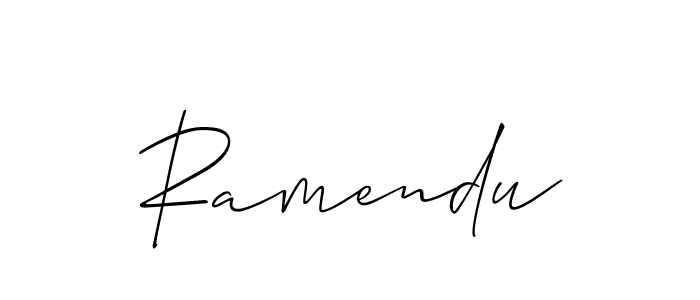 Make a beautiful signature design for name Ramendu. With this signature (Allison_Script) style, you can create a handwritten signature for free. Ramendu signature style 2 images and pictures png