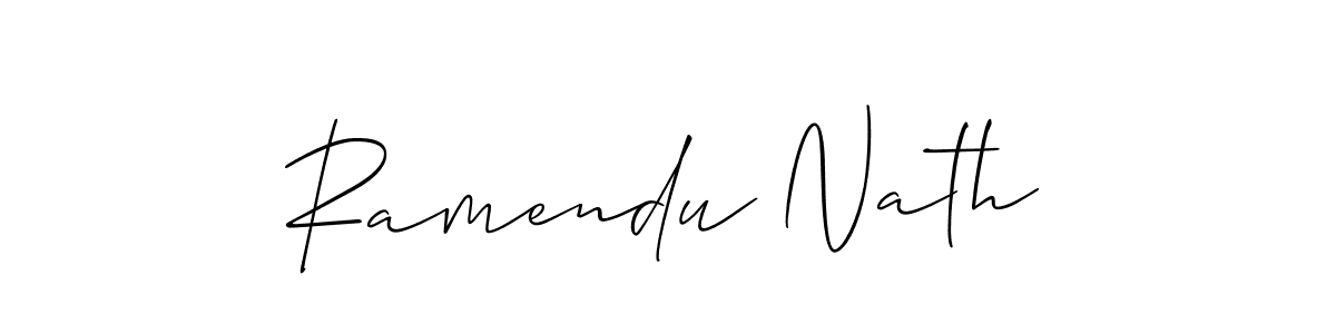Design your own signature with our free online signature maker. With this signature software, you can create a handwritten (Allison_Script) signature for name Ramendu Nath. Ramendu Nath signature style 2 images and pictures png