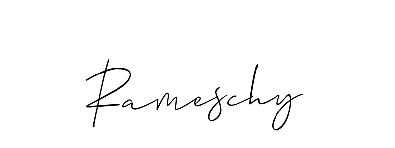 Design your own signature with our free online signature maker. With this signature software, you can create a handwritten (Allison_Script) signature for name Rameschy. Rameschy signature style 2 images and pictures png