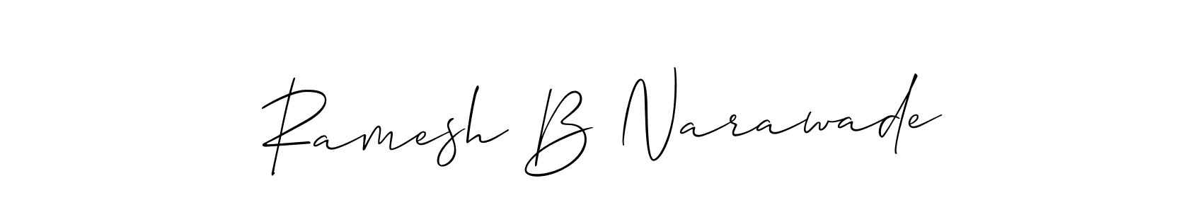 Design your own signature with our free online signature maker. With this signature software, you can create a handwritten (Allison_Script) signature for name Ramesh B Narawade. Ramesh B Narawade signature style 2 images and pictures png