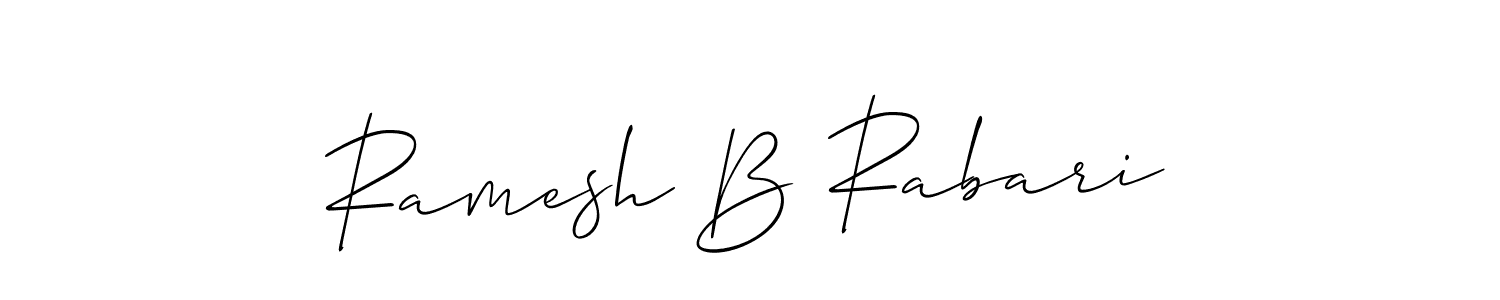 Make a beautiful signature design for name Ramesh B Rabari. With this signature (Allison_Script) style, you can create a handwritten signature for free. Ramesh B Rabari signature style 2 images and pictures png