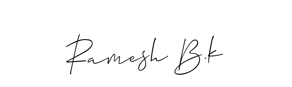 Create a beautiful signature design for name Ramesh B.k. With this signature (Allison_Script) fonts, you can make a handwritten signature for free. Ramesh B.k signature style 2 images and pictures png