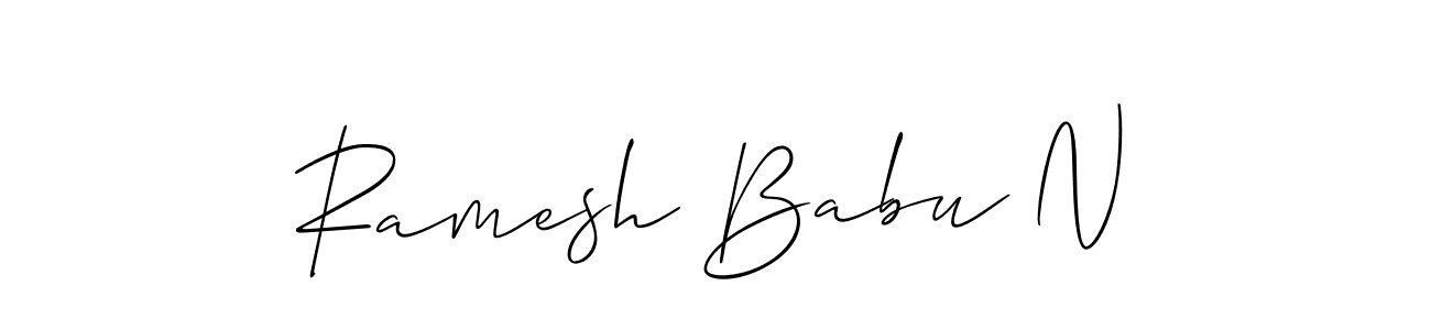 Allison_Script is a professional signature style that is perfect for those who want to add a touch of class to their signature. It is also a great choice for those who want to make their signature more unique. Get Ramesh Babu N name to fancy signature for free. Ramesh Babu N signature style 2 images and pictures png