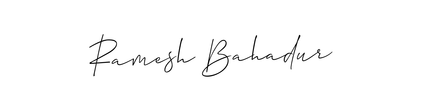 Create a beautiful signature design for name Ramesh Bahadur. With this signature (Allison_Script) fonts, you can make a handwritten signature for free. Ramesh Bahadur signature style 2 images and pictures png