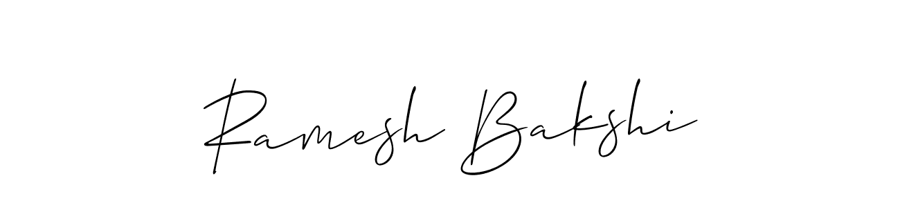 How to make Ramesh Bakshi name signature. Use Allison_Script style for creating short signs online. This is the latest handwritten sign. Ramesh Bakshi signature style 2 images and pictures png