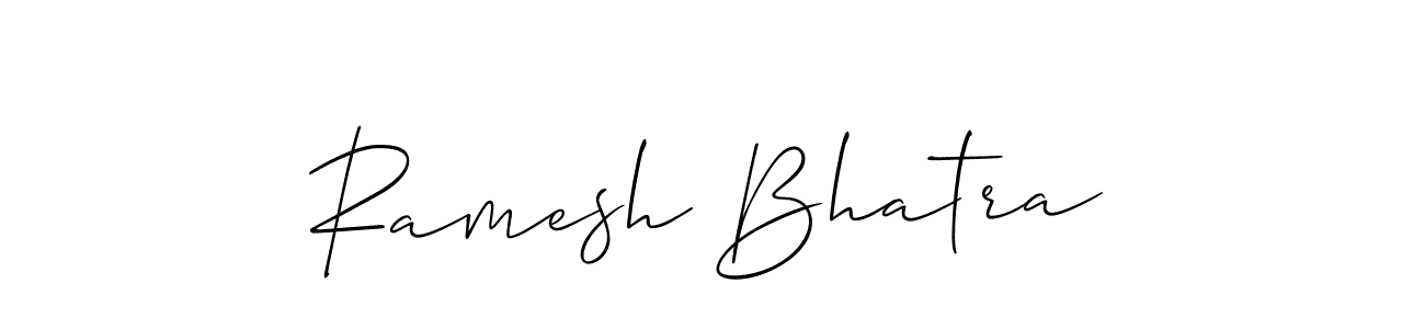 The best way (Allison_Script) to make a short signature is to pick only two or three words in your name. The name Ramesh Bhatra include a total of six letters. For converting this name. Ramesh Bhatra signature style 2 images and pictures png