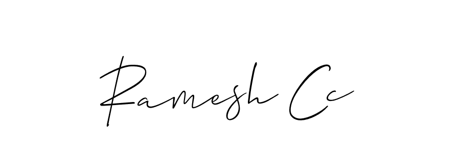 The best way (Allison_Script) to make a short signature is to pick only two or three words in your name. The name Ramesh Cc include a total of six letters. For converting this name. Ramesh Cc signature style 2 images and pictures png