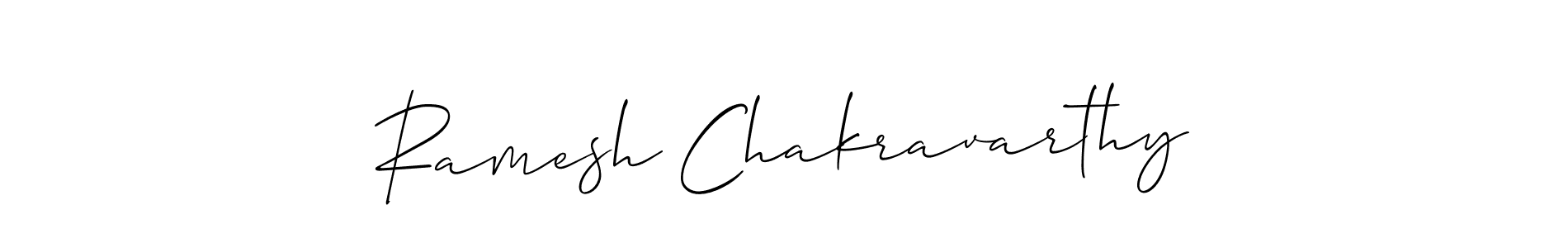Use a signature maker to create a handwritten signature online. With this signature software, you can design (Allison_Script) your own signature for name Ramesh Chakravarthy. Ramesh Chakravarthy signature style 2 images and pictures png
