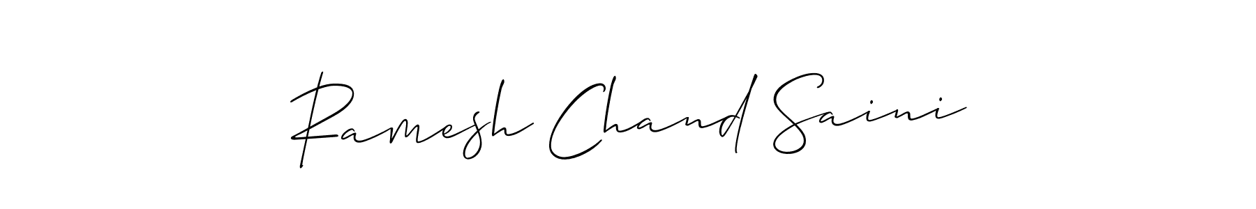 This is the best signature style for the Ramesh Chand Saini name. Also you like these signature font (Allison_Script). Mix name signature. Ramesh Chand Saini signature style 2 images and pictures png