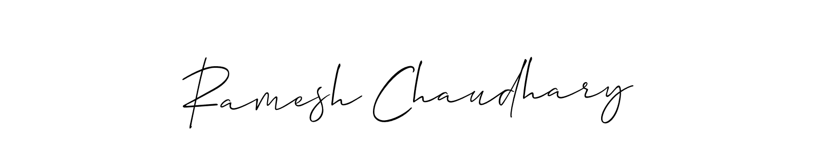 Allison_Script is a professional signature style that is perfect for those who want to add a touch of class to their signature. It is also a great choice for those who want to make their signature more unique. Get Ramesh Chaudhary name to fancy signature for free. Ramesh Chaudhary signature style 2 images and pictures png