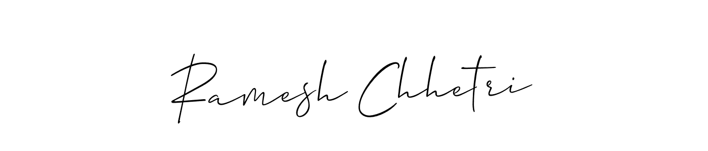 Also we have Ramesh Chhetri name is the best signature style. Create professional handwritten signature collection using Allison_Script autograph style. Ramesh Chhetri signature style 2 images and pictures png