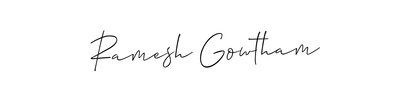 Design your own signature with our free online signature maker. With this signature software, you can create a handwritten (Allison_Script) signature for name Ramesh Gowtham. Ramesh Gowtham signature style 2 images and pictures png