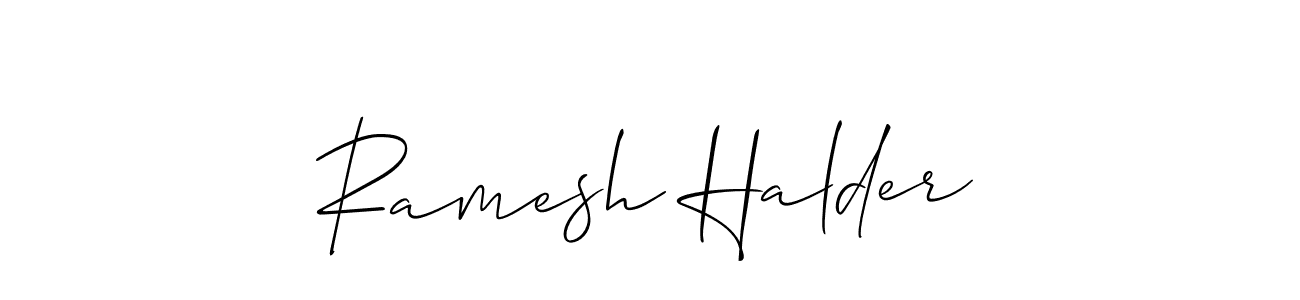 Also we have Ramesh Halder name is the best signature style. Create professional handwritten signature collection using Allison_Script autograph style. Ramesh Halder signature style 2 images and pictures png