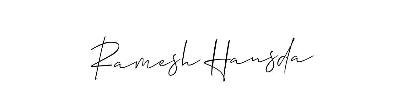 Create a beautiful signature design for name Ramesh Hansda. With this signature (Allison_Script) fonts, you can make a handwritten signature for free. Ramesh Hansda signature style 2 images and pictures png