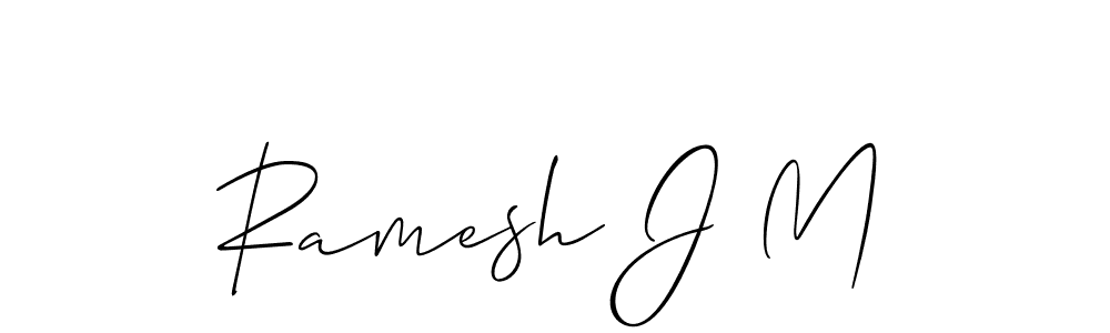 Design your own signature with our free online signature maker. With this signature software, you can create a handwritten (Allison_Script) signature for name Ramesh J M. Ramesh J M signature style 2 images and pictures png