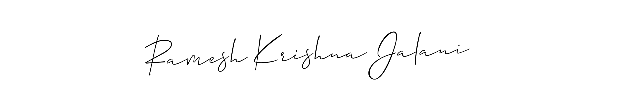if you are searching for the best signature style for your name Ramesh Krishna Jalani. so please give up your signature search. here we have designed multiple signature styles  using Allison_Script. Ramesh Krishna Jalani signature style 2 images and pictures png