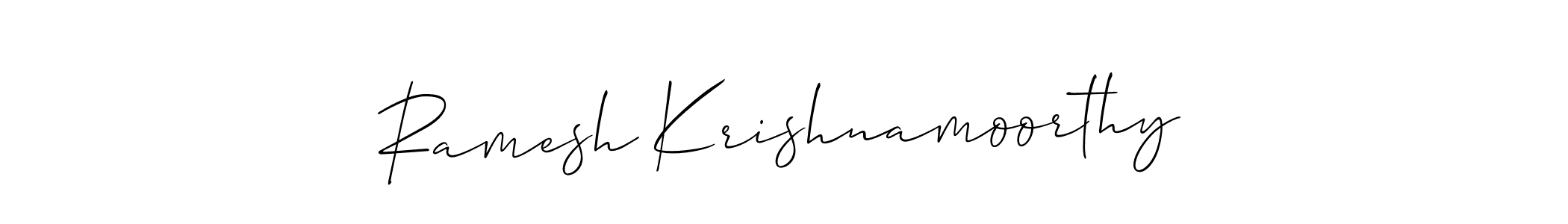 Ramesh Krishnamoorthy stylish signature style. Best Handwritten Sign (Allison_Script) for my name. Handwritten Signature Collection Ideas for my name Ramesh Krishnamoorthy. Ramesh Krishnamoorthy signature style 2 images and pictures png