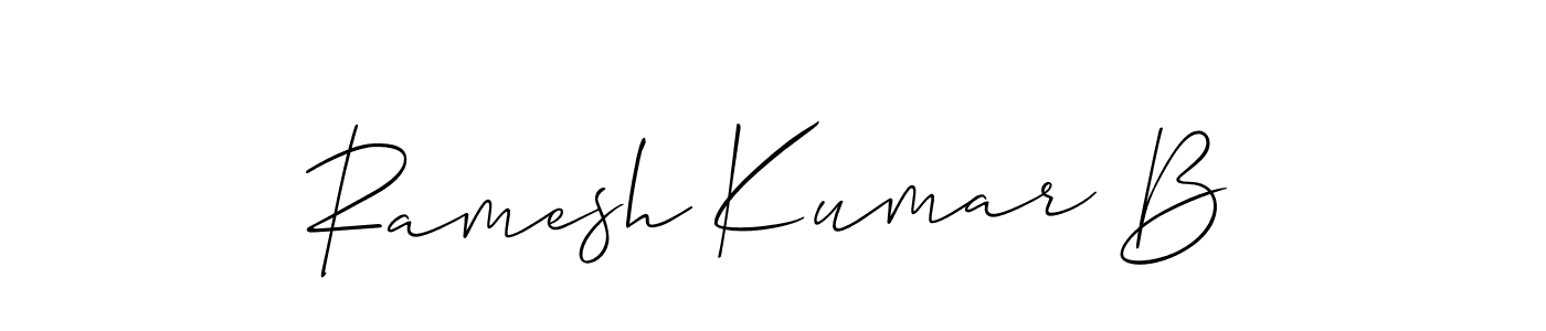 Use a signature maker to create a handwritten signature online. With this signature software, you can design (Allison_Script) your own signature for name Ramesh Kumar B. Ramesh Kumar B signature style 2 images and pictures png