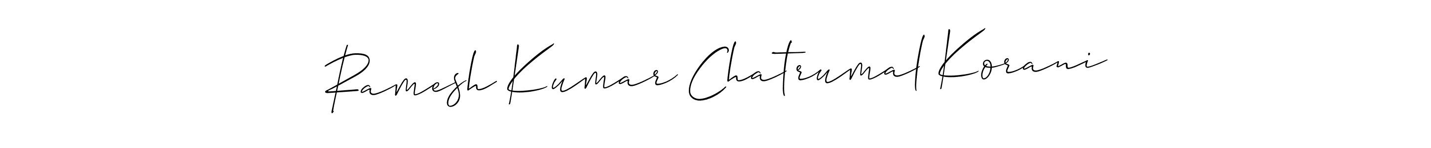 How to make Ramesh Kumar Chatrumal Korani name signature. Use Allison_Script style for creating short signs online. This is the latest handwritten sign. Ramesh Kumar Chatrumal Korani signature style 2 images and pictures png