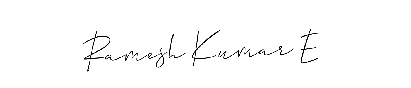 Allison_Script is a professional signature style that is perfect for those who want to add a touch of class to their signature. It is also a great choice for those who want to make their signature more unique. Get Ramesh Kumar E name to fancy signature for free. Ramesh Kumar E signature style 2 images and pictures png