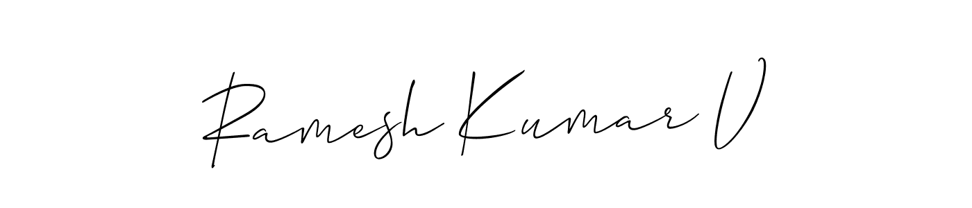 You can use this online signature creator to create a handwritten signature for the name Ramesh Kumar V. This is the best online autograph maker. Ramesh Kumar V signature style 2 images and pictures png
