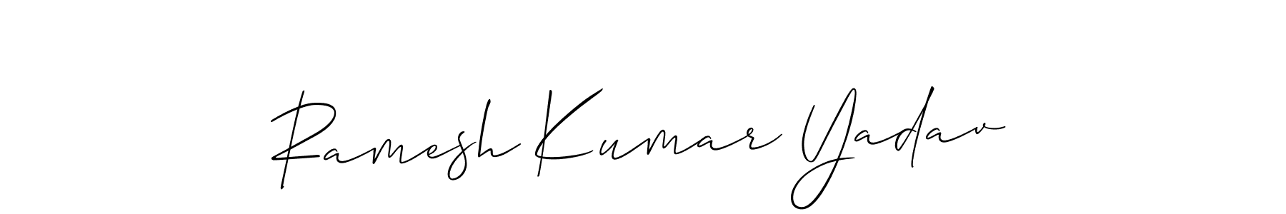 if you are searching for the best signature style for your name Ramesh Kumar Yadav. so please give up your signature search. here we have designed multiple signature styles  using Allison_Script. Ramesh Kumar Yadav signature style 2 images and pictures png