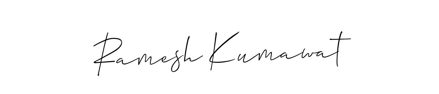 You should practise on your own different ways (Allison_Script) to write your name (Ramesh Kumawat) in signature. don't let someone else do it for you. Ramesh Kumawat signature style 2 images and pictures png