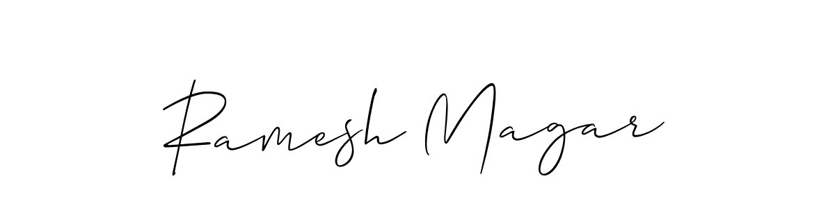 Also we have Ramesh Magar name is the best signature style. Create professional handwritten signature collection using Allison_Script autograph style. Ramesh Magar signature style 2 images and pictures png