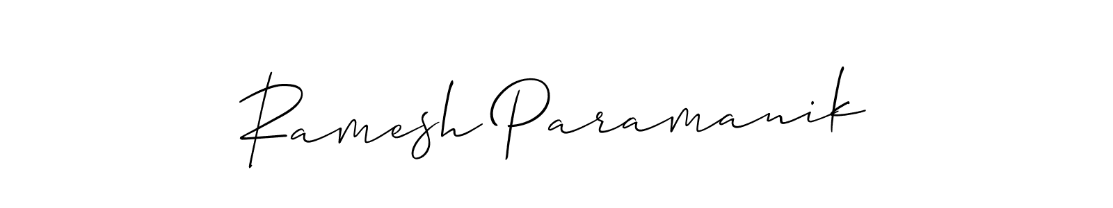 The best way (Allison_Script) to make a short signature is to pick only two or three words in your name. The name Ramesh Paramanik include a total of six letters. For converting this name. Ramesh Paramanik signature style 2 images and pictures png