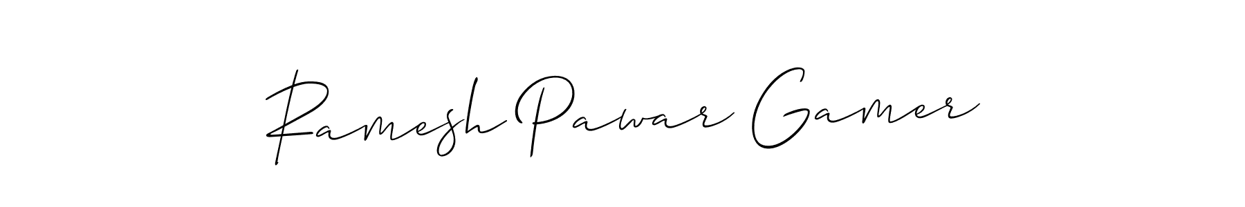 Create a beautiful signature design for name Ramesh Pawar Gamer. With this signature (Allison_Script) fonts, you can make a handwritten signature for free. Ramesh Pawar Gamer signature style 2 images and pictures png