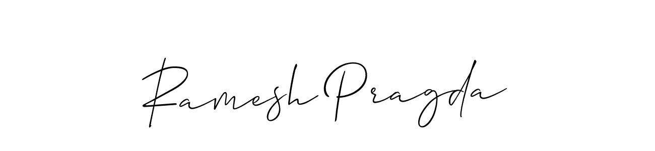 This is the best signature style for the Ramesh Pragda name. Also you like these signature font (Allison_Script). Mix name signature. Ramesh Pragda signature style 2 images and pictures png