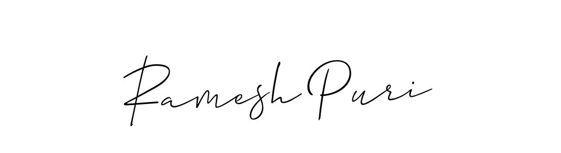 Use a signature maker to create a handwritten signature online. With this signature software, you can design (Allison_Script) your own signature for name Ramesh Puri. Ramesh Puri signature style 2 images and pictures png