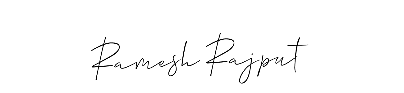 The best way (Allison_Script) to make a short signature is to pick only two or three words in your name. The name Ramesh Rajput include a total of six letters. For converting this name. Ramesh Rajput signature style 2 images and pictures png