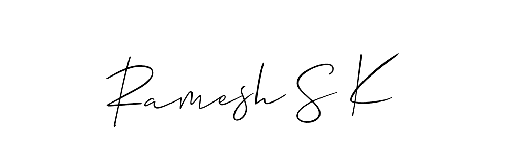 It looks lik you need a new signature style for name Ramesh S K. Design unique handwritten (Allison_Script) signature with our free signature maker in just a few clicks. Ramesh S K signature style 2 images and pictures png