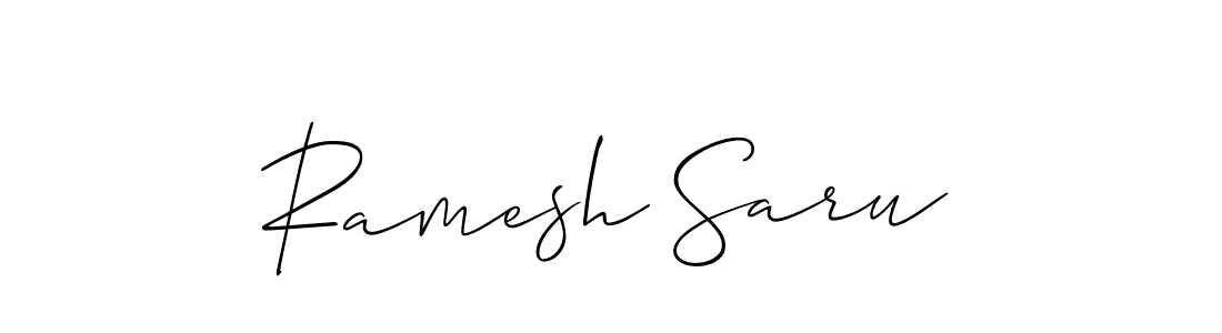 Create a beautiful signature design for name Ramesh Saru. With this signature (Allison_Script) fonts, you can make a handwritten signature for free. Ramesh Saru signature style 2 images and pictures png