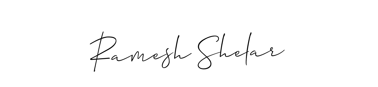 How to make Ramesh Shelar name signature. Use Allison_Script style for creating short signs online. This is the latest handwritten sign. Ramesh Shelar signature style 2 images and pictures png