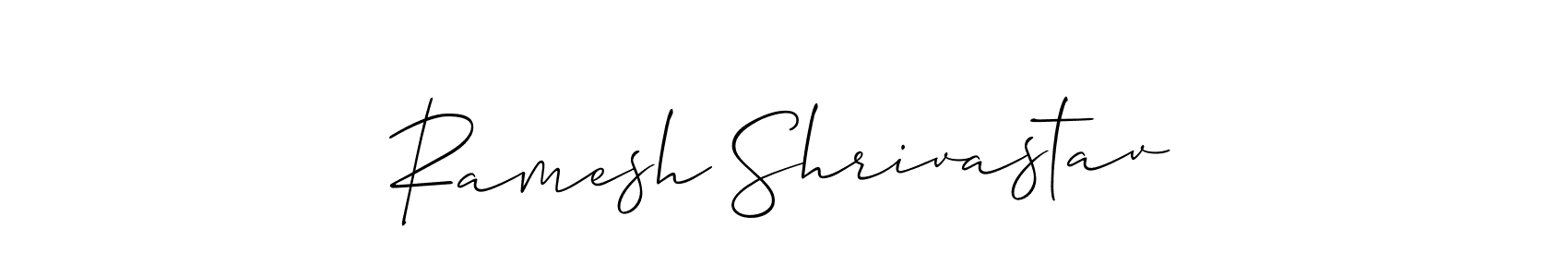 How to make Ramesh Shrivastav name signature. Use Allison_Script style for creating short signs online. This is the latest handwritten sign. Ramesh Shrivastav signature style 2 images and pictures png