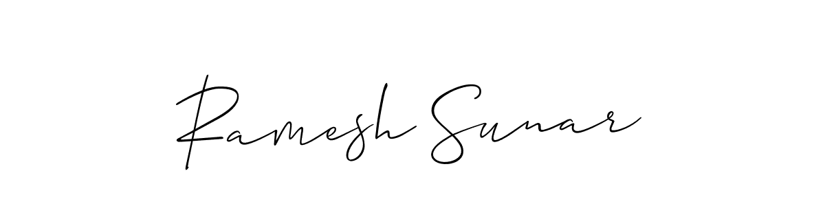 Use a signature maker to create a handwritten signature online. With this signature software, you can design (Allison_Script) your own signature for name Ramesh Sunar. Ramesh Sunar signature style 2 images and pictures png