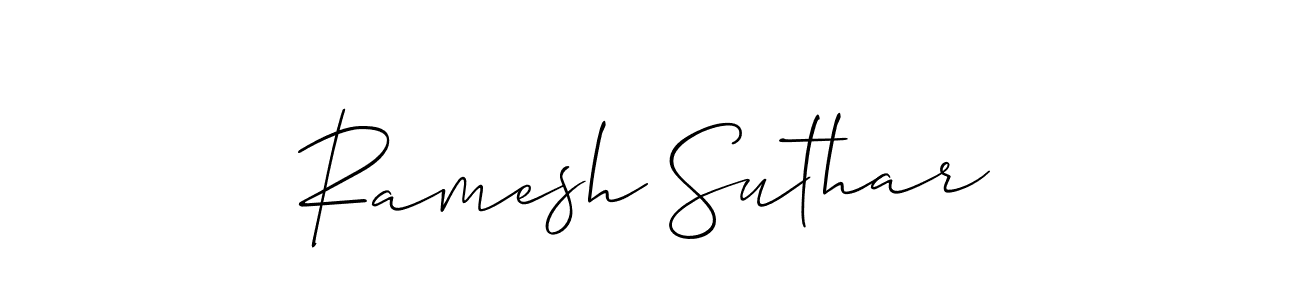 Allison_Script is a professional signature style that is perfect for those who want to add a touch of class to their signature. It is also a great choice for those who want to make their signature more unique. Get Ramesh Suthar name to fancy signature for free. Ramesh Suthar signature style 2 images and pictures png