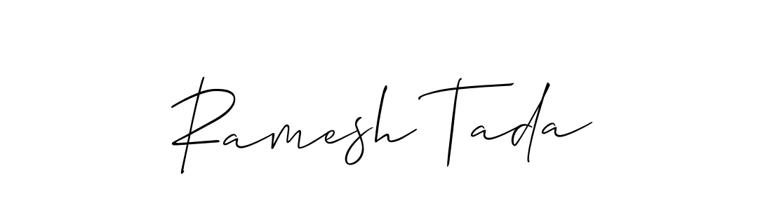 Use a signature maker to create a handwritten signature online. With this signature software, you can design (Allison_Script) your own signature for name Ramesh Tada. Ramesh Tada signature style 2 images and pictures png