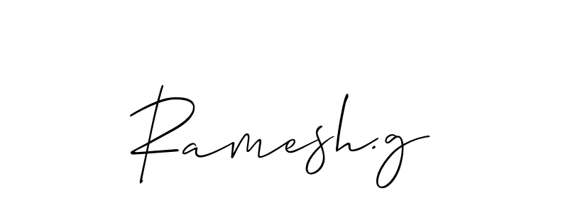 Use a signature maker to create a handwritten signature online. With this signature software, you can design (Allison_Script) your own signature for name Ramesh.g. Ramesh.g signature style 2 images and pictures png