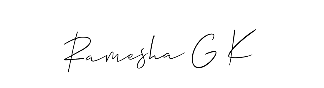 How to Draw Ramesha G K signature style? Allison_Script is a latest design signature styles for name Ramesha G K. Ramesha G K signature style 2 images and pictures png