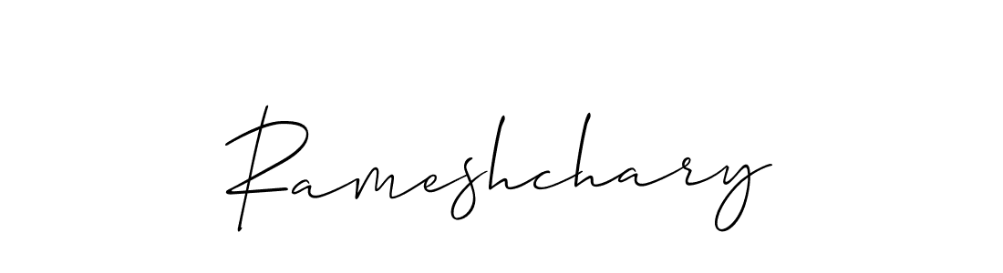 Create a beautiful signature design for name Rameshchary. With this signature (Allison_Script) fonts, you can make a handwritten signature for free. Rameshchary signature style 2 images and pictures png