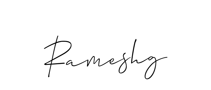 Create a beautiful signature design for name Rameshg. With this signature (Allison_Script) fonts, you can make a handwritten signature for free. Rameshg signature style 2 images and pictures png