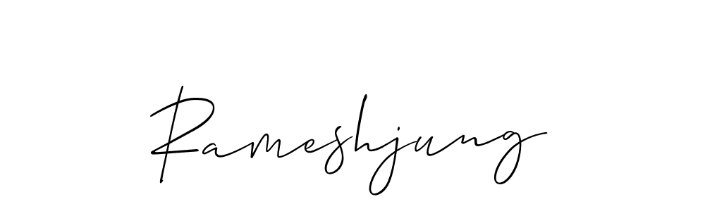 How to Draw Rameshjung signature style? Allison_Script is a latest design signature styles for name Rameshjung. Rameshjung signature style 2 images and pictures png