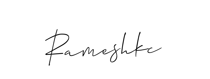 How to Draw Rameshkc signature style? Allison_Script is a latest design signature styles for name Rameshkc. Rameshkc signature style 2 images and pictures png