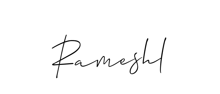 Make a short Rameshl signature style. Manage your documents anywhere anytime using Allison_Script. Create and add eSignatures, submit forms, share and send files easily. Rameshl signature style 2 images and pictures png