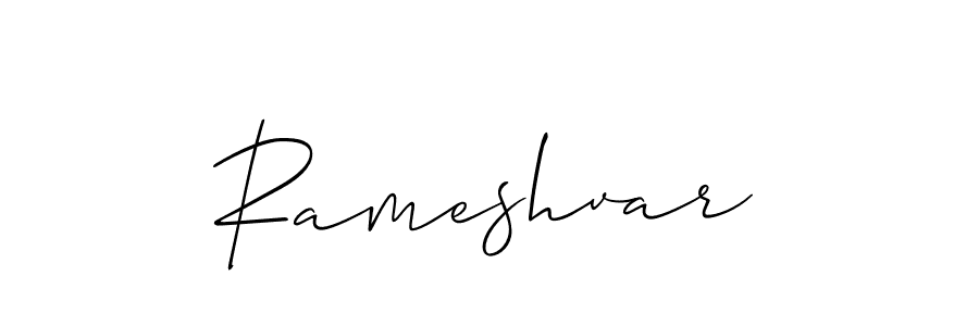 The best way (Allison_Script) to make a short signature is to pick only two or three words in your name. The name Rameshvar include a total of six letters. For converting this name. Rameshvar signature style 2 images and pictures png