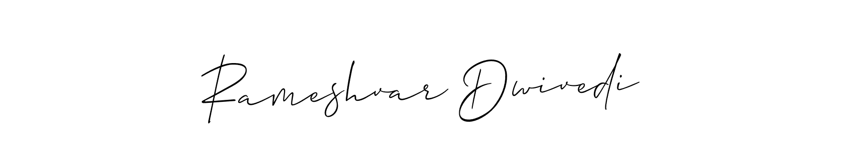 The best way (Allison_Script) to make a short signature is to pick only two or three words in your name. The name Rameshvar Dwivedi include a total of six letters. For converting this name. Rameshvar Dwivedi signature style 2 images and pictures png