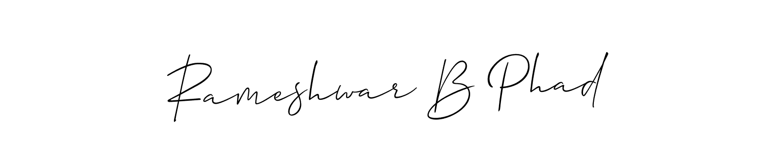 Design your own signature with our free online signature maker. With this signature software, you can create a handwritten (Allison_Script) signature for name Rameshwar B Phad. Rameshwar B Phad signature style 2 images and pictures png